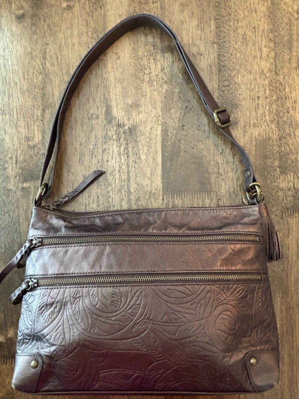 The Sak Lance Metallic Leather Shoulder bag